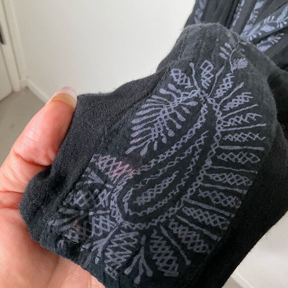 Free People Paisley Vine Black Tunic Dress - Picture 6 of 8